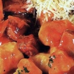 Receta de Ñoquis en salsa de pimientos